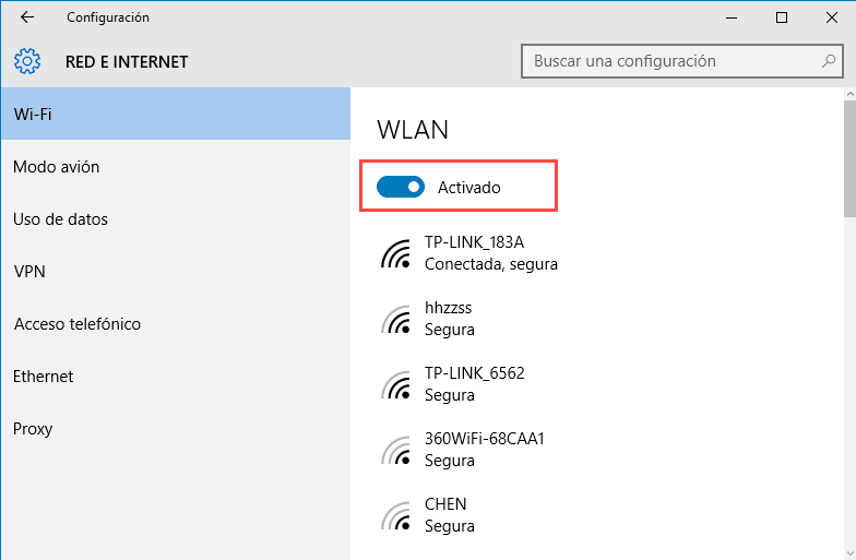 Configuración de la conectividad de Windows 10